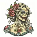 Zombie whore tattoo design idea