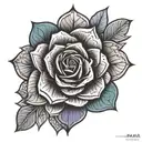 Mandala rose flowers tattoo design idea