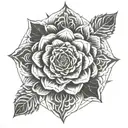 Mandala rose flowers tattoo design idea