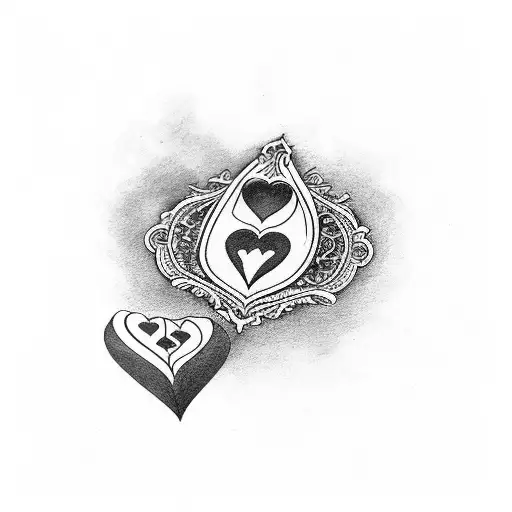 9 of hearts tattoo design idea
