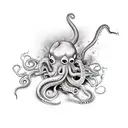 pulpo con espada tattoo design idea