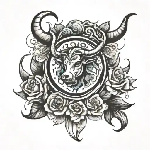 Taurus main detail, Pisces second, Libra Third tattoo design idea