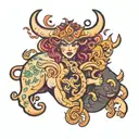 Taurus, Pisces, Libra tattoo design idea