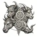 Taurus, Pisces, Libra tattoo design idea