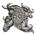 Taurus, Pisces, Libra tattoo design idea