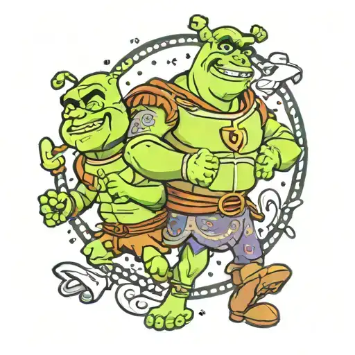 shrek buzz astral scooby doo tattoo design idea