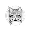 one line  cat tattoo design idea