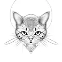 one line  cat tattoo design idea