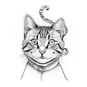 one line  cat tattoo design idea