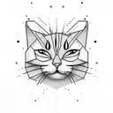 one line  cat tattoo design idea