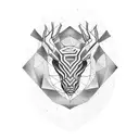 A bold blackwork tattoo showcasing the fusion of avant garde and Christian symbolism tattoo design idea