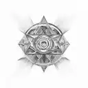 A modern interpretation of the holy trinity featuring avant garde elements tattoo design idea