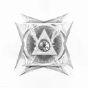 A modern interpretation of the holy trinity featuring avant garde elements tattoo design idea