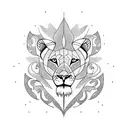 lioness and two cubs + tree of life + pheonix  tattoo design idea