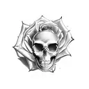 skull clock rose sand timer sleeve  tattoo design idea