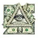 dollar folded into a triangle tattoo design idea