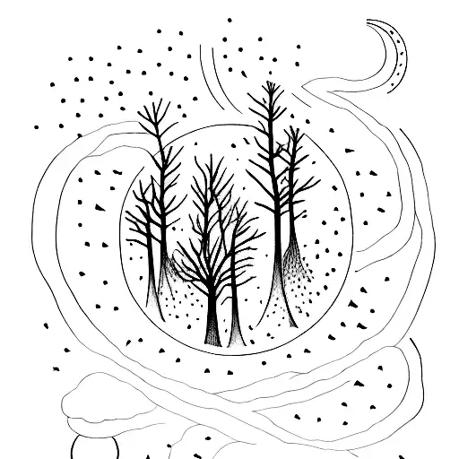 arbres de vie soleil tattoo design idea