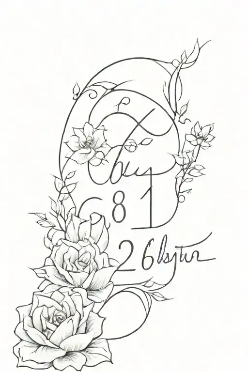 souvenir covering my child's birth date tattoo design idea
