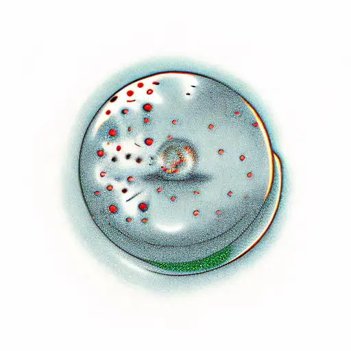 cracked spherical lollipop with leacking gum inside out tattoo design idea