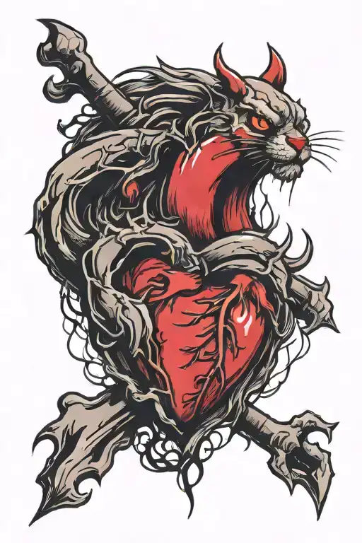 Heart ATTACK  tattoo design idea
