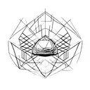 car related artwork withing a triangle  tattoo design idea