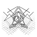 car related artwork withing a triangle  tattoo design idea