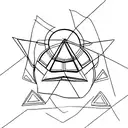 car related artwork withing a triangle  tattoo design idea