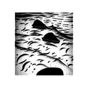 sea rock in the harsh sea tattoo design idea