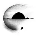 sea rock in the harsh sea tattoo design idea