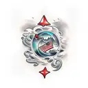 sea boulder in the harsh sea tattoo design idea
