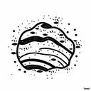 sea boulder in the harsh sea tattoo design idea