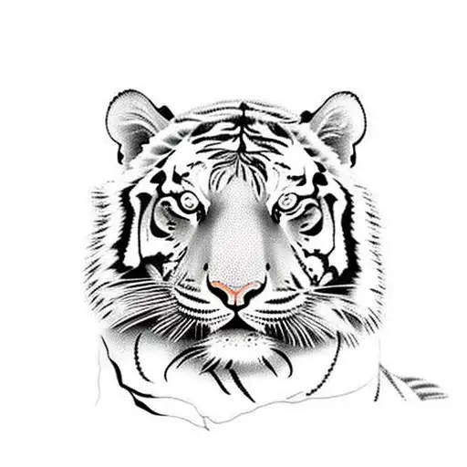 tiger climbing cherry blossom tree tattoo design idea
