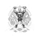 thor hammer tattoo design idea