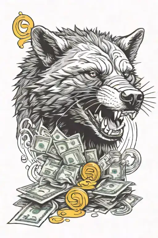 honey badger wolf money time inside tattoo design idea