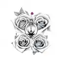 hourglass with roses memento mori tattoo design idea