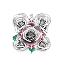 hourglass with roses memento mori tattoo design idea