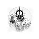 Yoshimitsu helmit from Tekken Tag Tournament 2 tattoo design idea