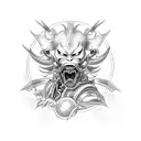 Yoshimitsu helmit from Tekken Tag Tournament 2 tattoo design idea