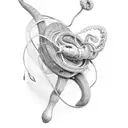 kidney bean with human characteristics  tattoo design idea