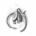 kidney bean with human characteristics  tattoo design idea