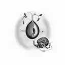 kidney bean with human characteristics  tattoo design idea