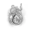 kidney bean with human characteristics  tattoo design idea