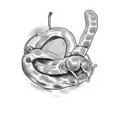 kidney bean with human characteristics  tattoo design idea