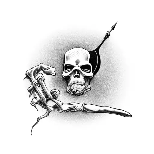 Grim Reaper giving a hand to a person tattoo design idea