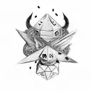 Devils roll the dice, Angels roll their eyes tattoo design idea