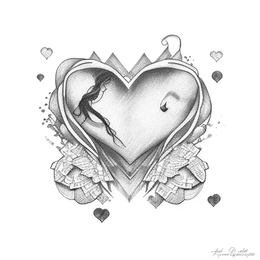 Amy with a broken heart tattoo design idea