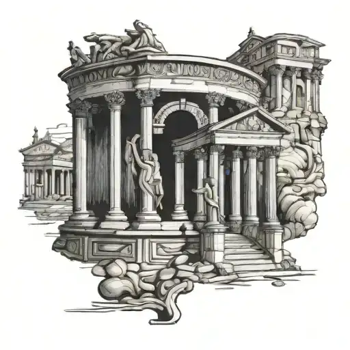 ancient rome themes tattoo design idea