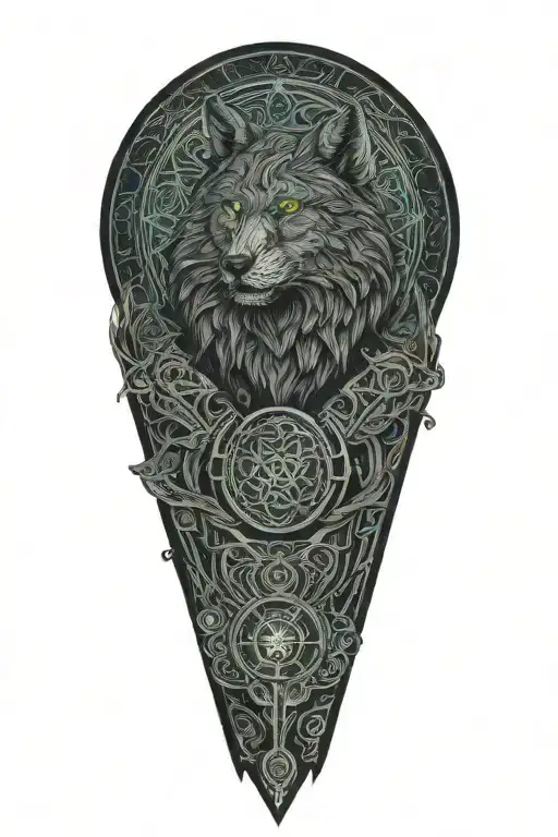 A Celtic wolf and Celtic Raven protecting tattoo design idea