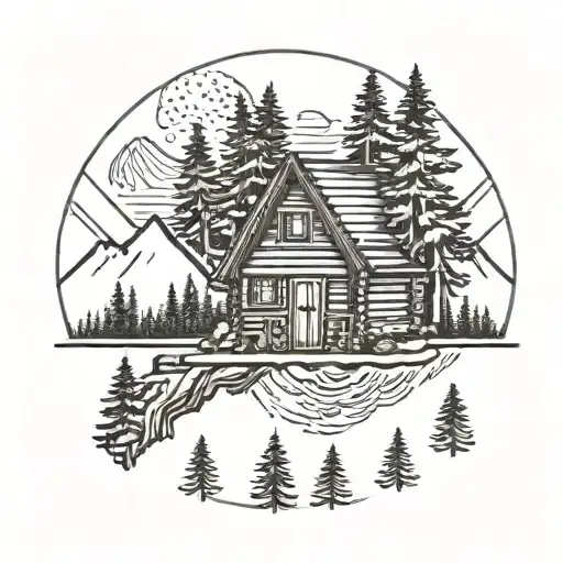above and beyond mountain rentals with a log cabin tattoo design idea
