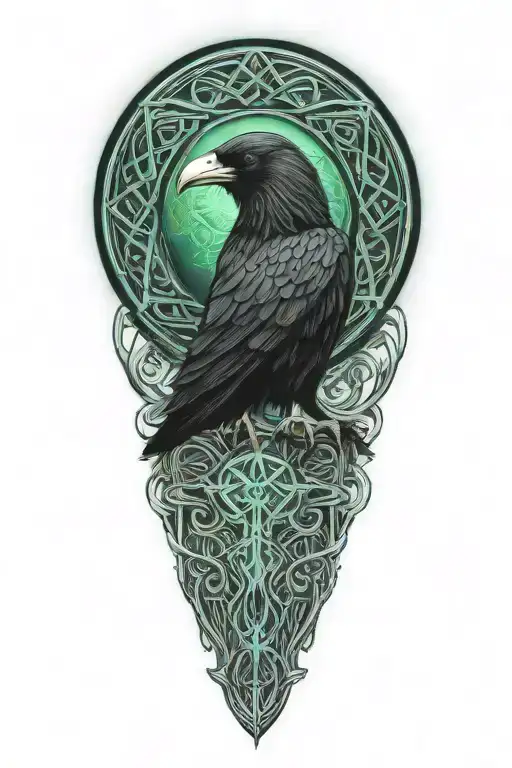 Celtic dara knot with a raven intertwined with celtic patterns with the raven  tattoo design idea